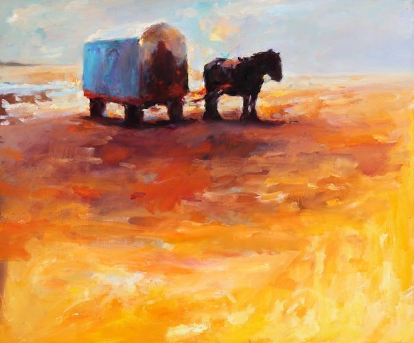 Beach cart, oil / canvas, 2009, 50 x 60 cm, Sold