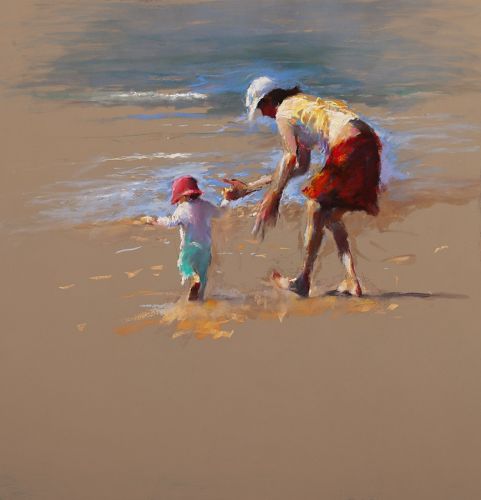 Leren lopen, Pastel, 2011, 100 x 104 cm, Verkocht