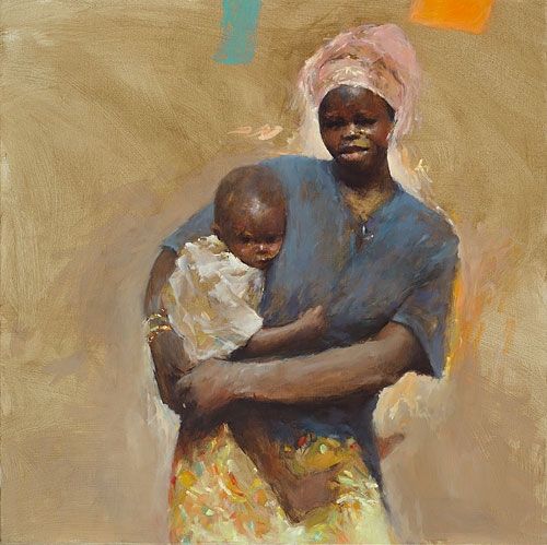 Senegal II, Peinture à l’huile sur toile, 2011, 100 x 100 cm, Vendu