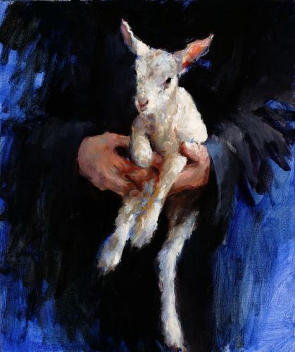 Das Lamm, Öl auf Leinwand, 2005, 60 x 50 cm, Verkauft
