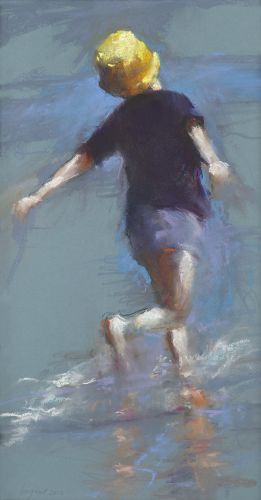 Dansen aan zee, pastel, 2012, 62 x 34 cm, Verkocht