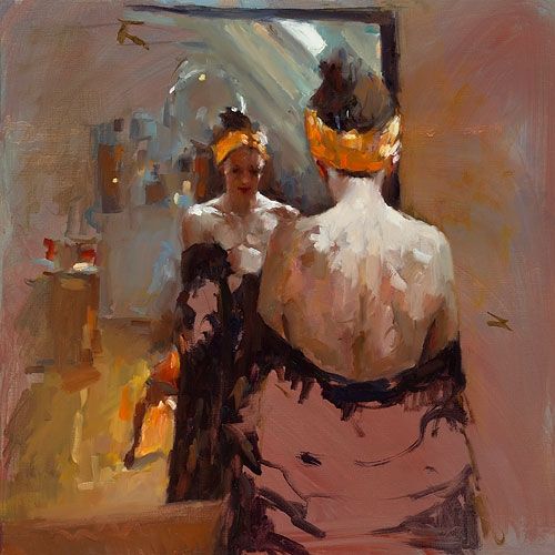 Miroir, Peinture à l’huile sur toile, 2015, 70 x 70 cm, Vendu