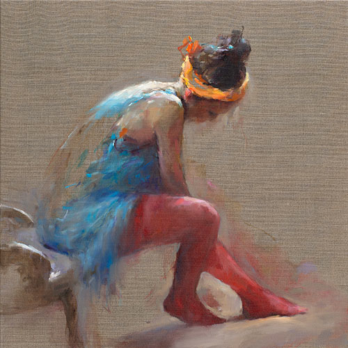 Red socks, oil / canvasl, 2015, 80 x 80 cm, Sold