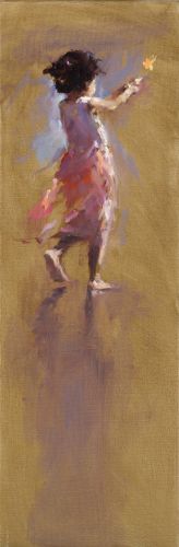 Danseuse II Plage Abouda, Peinture à l’huile sur toile, 2016, 90 x 30 cm, Vendu