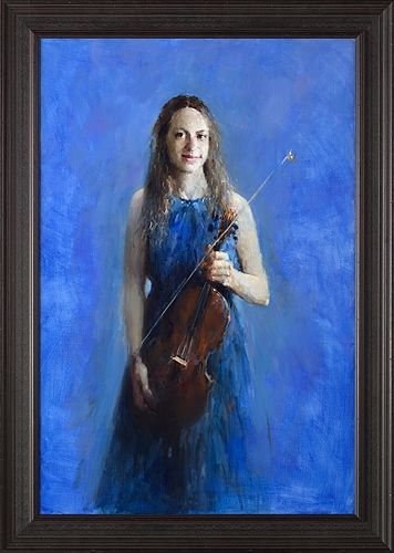 model with violin, oil / canvas, 2019, 120 x 80 cm, Sold