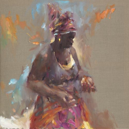 Fisherwoman Sal, oil on canvas, 2019, 100 x 100 cm, Sold