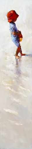 Porteur d'eau, Peinture à l’huile sur toile, 2007, 70 x 16 cm, Vendu