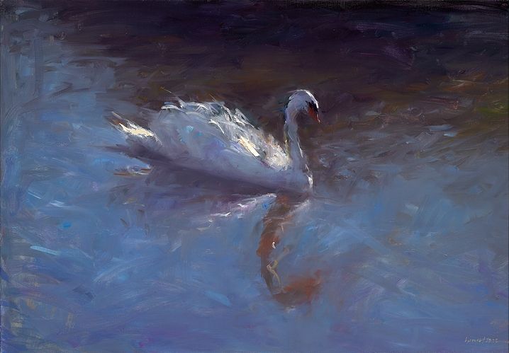 Swan, oil / canvas, 2022, 70 x 100 cm, € 5.250,-