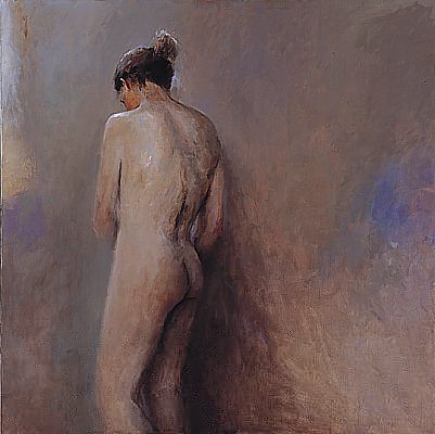 Nu debout, Peinture à l’huile sur toile, 2000, 120 x 120 cm, Vendu