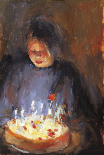 Cake for Grandma, oil/wood, 2006, 65 x 44 cm, Sold